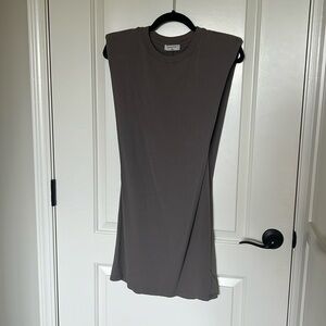 Babaton Shoulder Pad Dress Gray